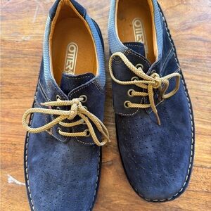 Otter European Blue Suede Men's Shoes size eu 44 USA 11